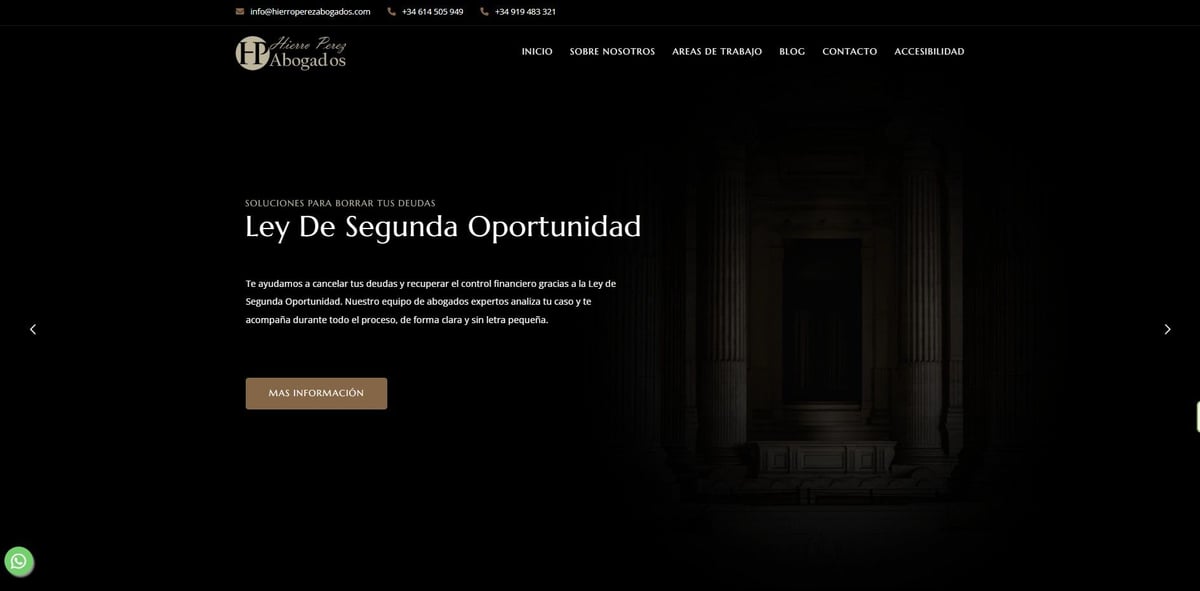 Web Development and Secure Cloud Hosting for Hierro Pérez Abogados