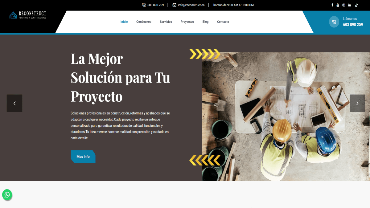 Desarrollo web y estrategia de posicionamiento digital para Reconstruct Reformas