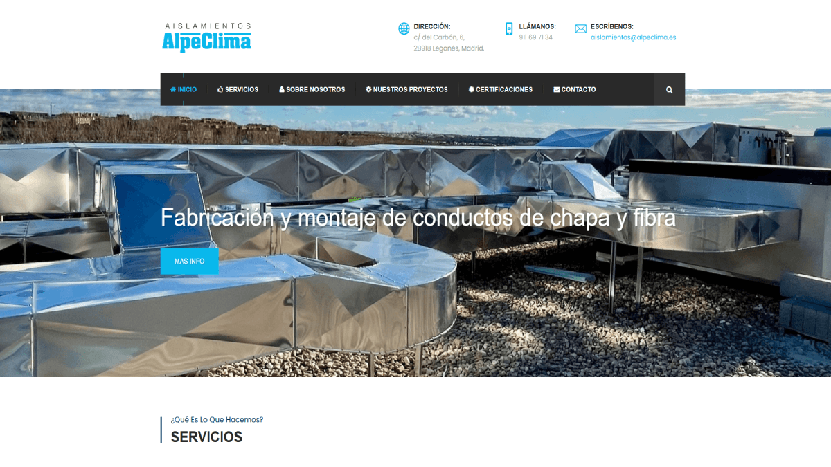 Desarrollo de la nueva página web para Aislamientos Alpeclima
