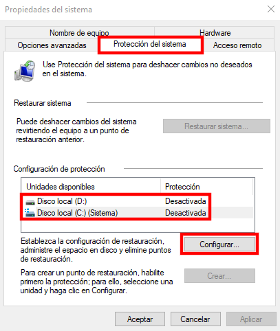 Protección del sistema
